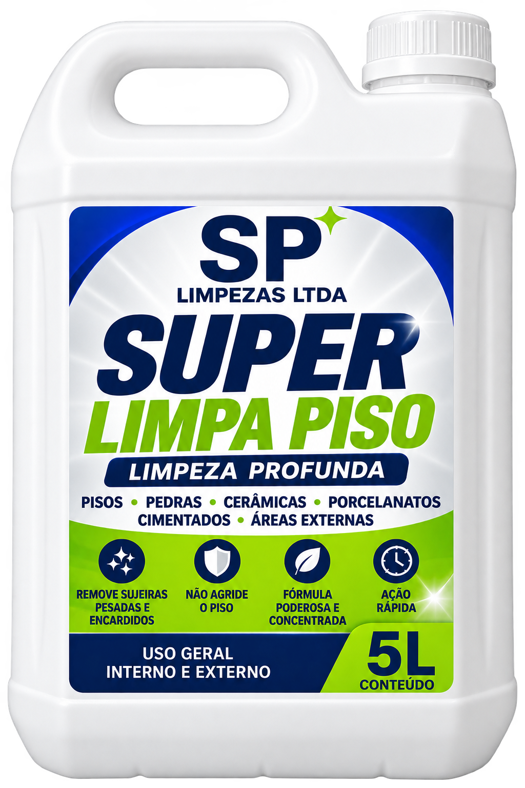Galão do Super Limpa Pisos da SP Limpeza